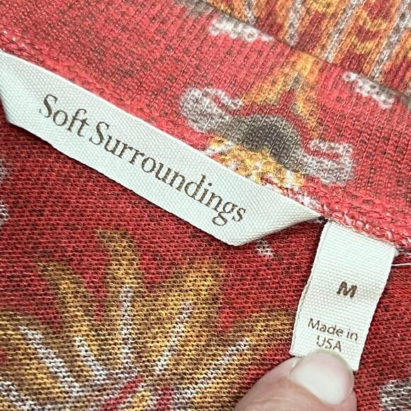 Soft Surroundings Size Medium Spice Market Burnt Orange Paisley Swing Tunic Top - Picture 7 of 8